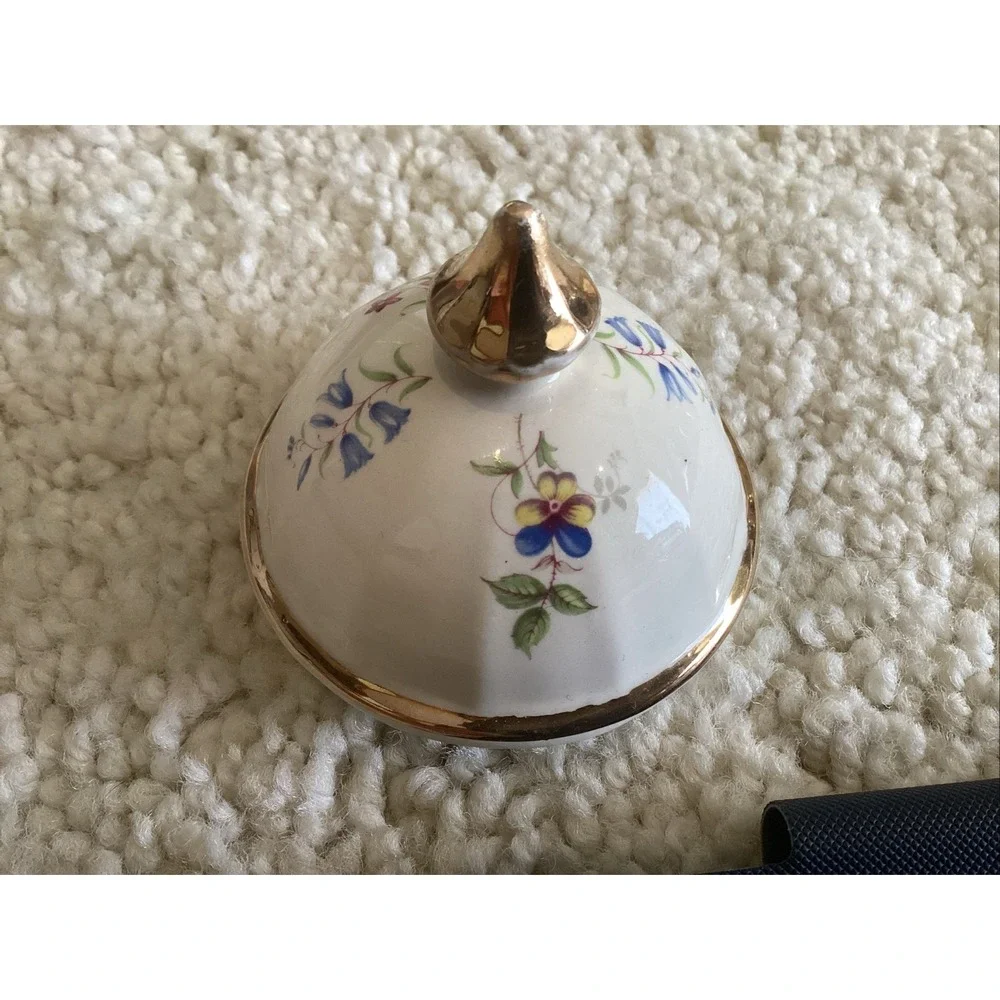 Floral Porcelain Teapot with Gold Trim - Cream